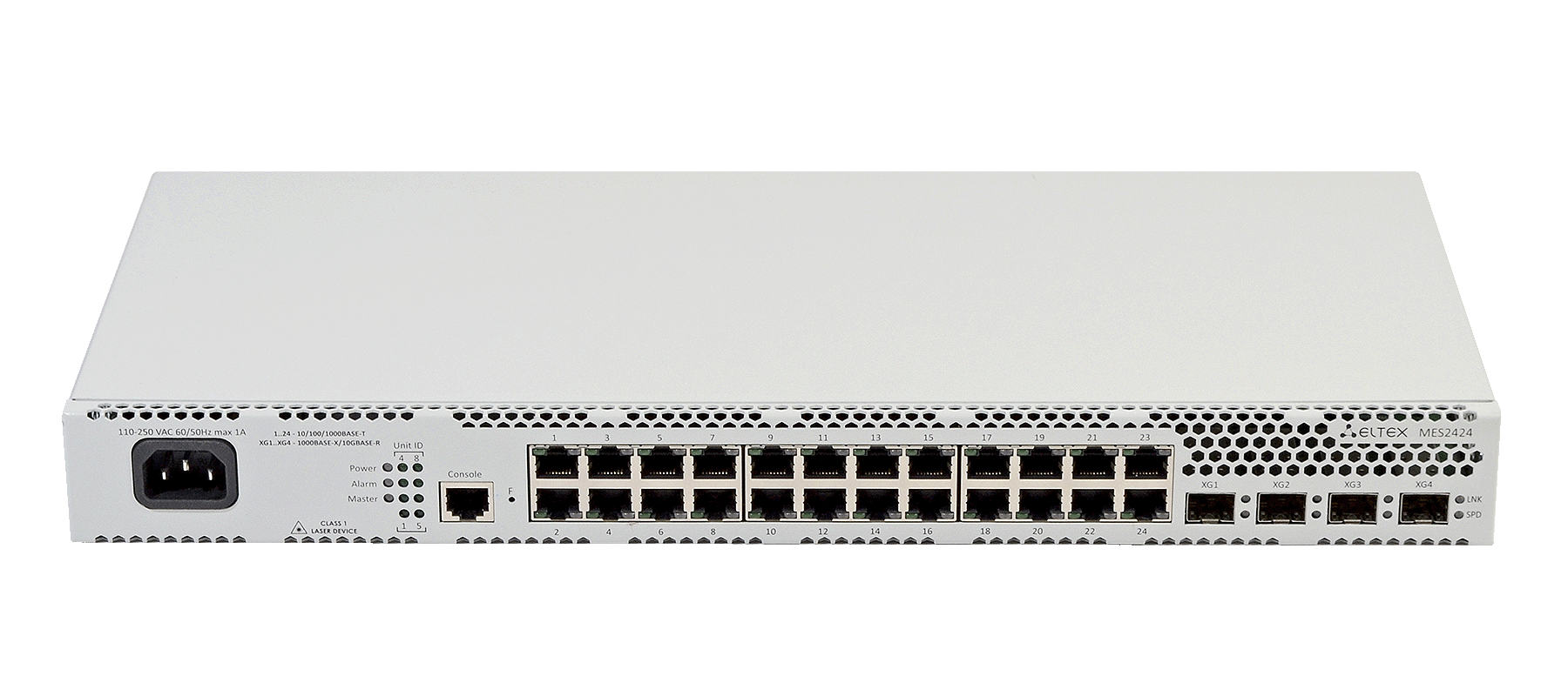 Ethernet-коммутатор MES2428B, 24x1G RJ45 + 4xCombo (RJ45/SFP), L2, 220V AC/12V DC
