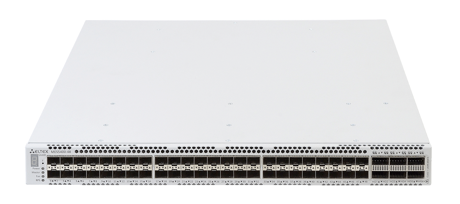 Ethernet-коммутатор MES5400-48, 48x1G/10G SFP+ + 6x40G/100G QSFP+, L3, dual PSU